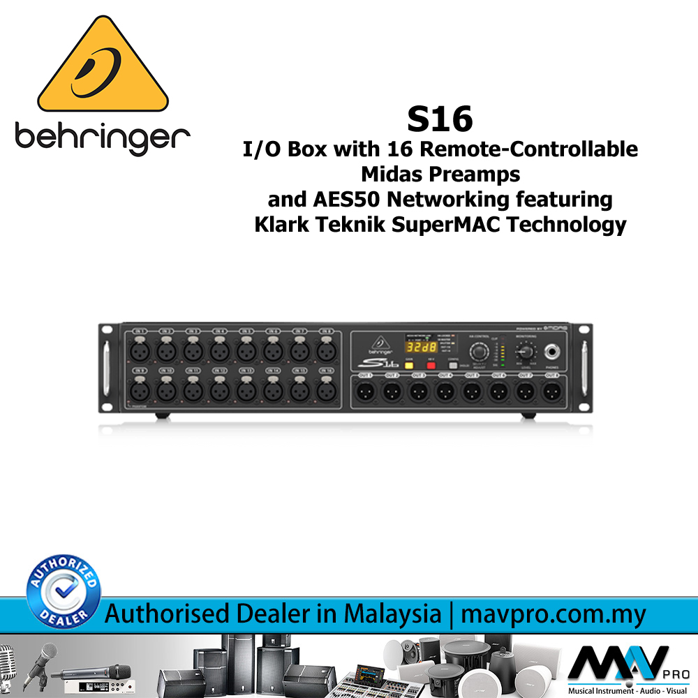 Behringer S16 I/O Box with 16 RemoteControllable Midas Preamps l